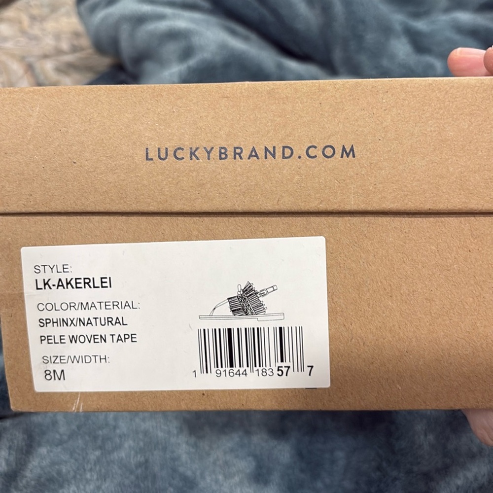 Lucky brand peel woven sandal, natural color size 8 women, New!